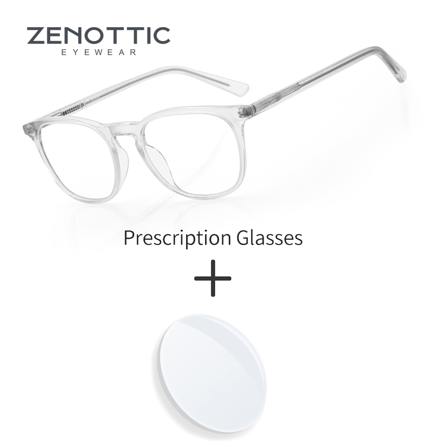 Men Shoes Zegna - Zenottic artesanal acetato transparente quadrado óculos