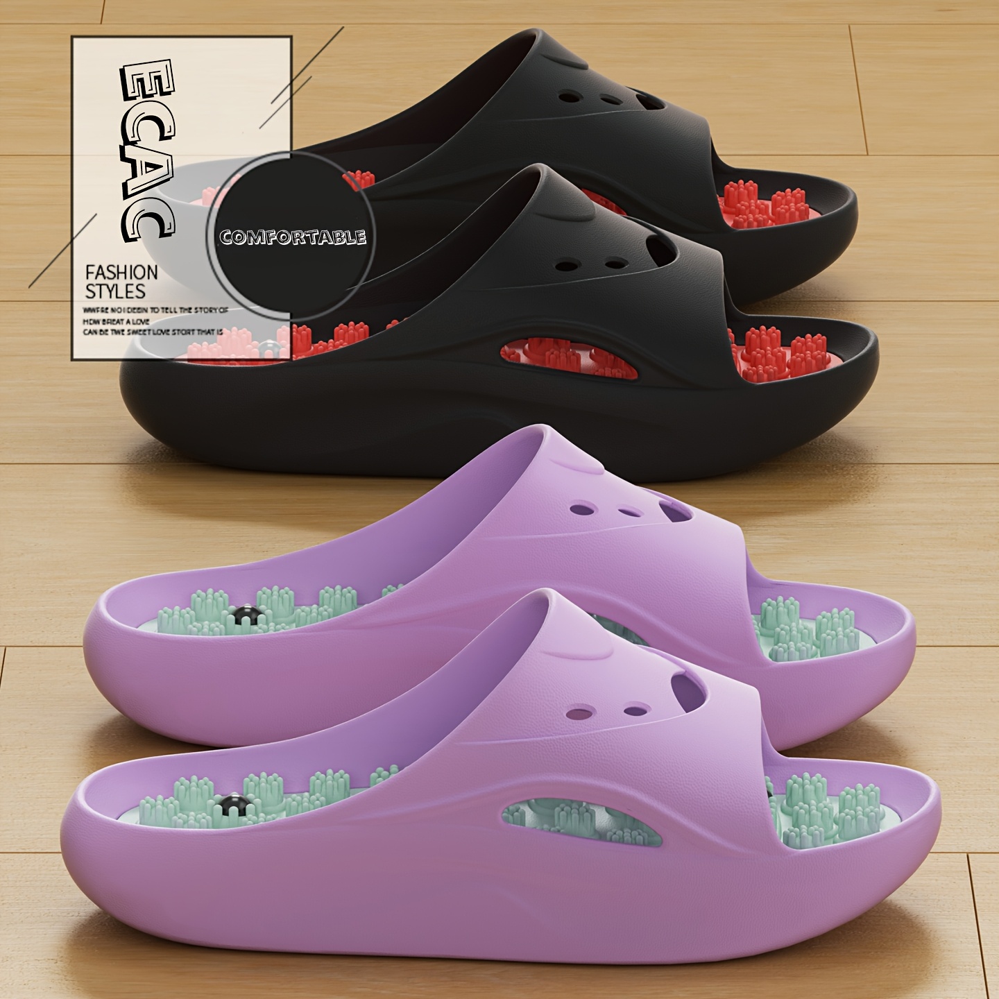 Men'S Shoes Slip On - Chinelos de Massagem EVA para Mulheres
