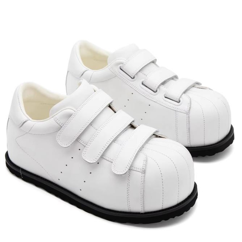 Men Shoes Velcro - Tênis de skate masculino em couro