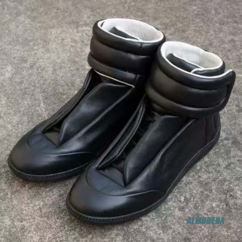 Men Shoes Velcro - Tênis Casuais Masculinos de Cano Alto