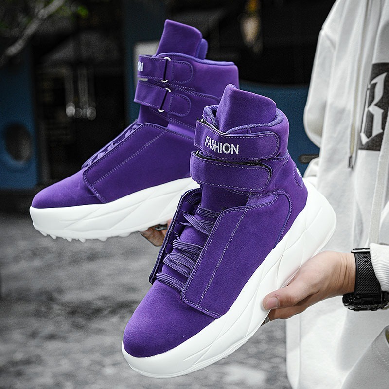 Tênis Masculino Roxo de Cano A - Men Shoes Velcro avaliação e preço